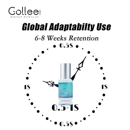 New Gollee 0.5s Quick-Dry Waterproof Eyelash Extension Glue – 6-8 Weeks Long-Lasting Adhesive