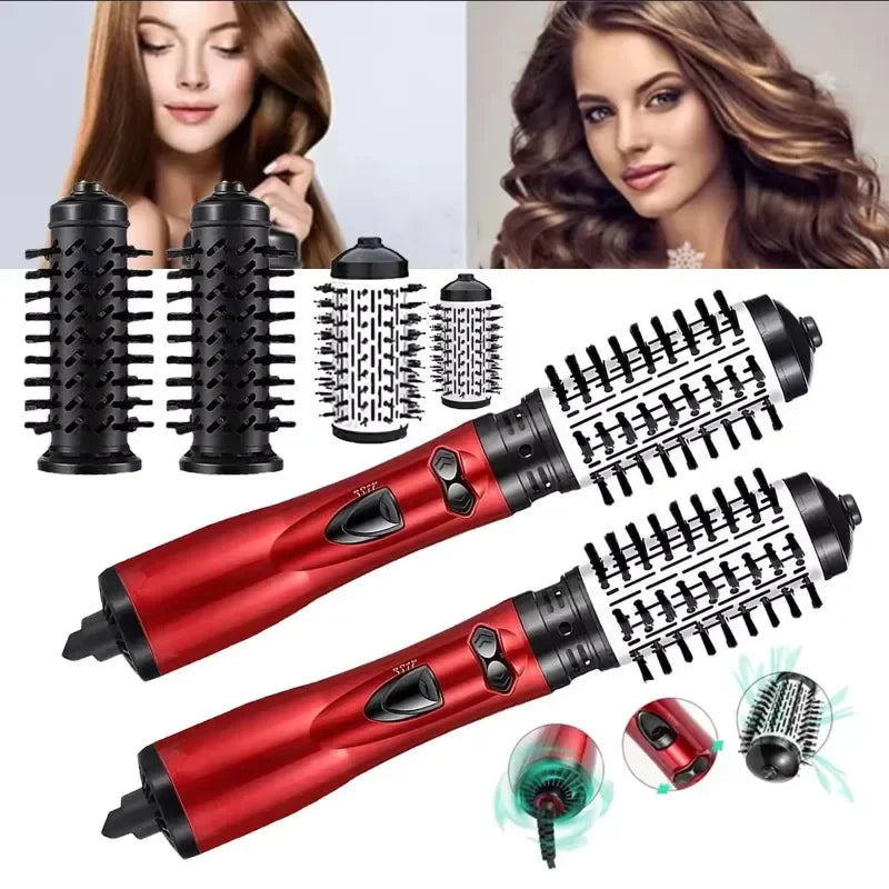 3-in-1 Rotating Hair Dryer & Straightener Brush – Hot Air Comb with Negative Ion Hair Styler
