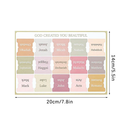 Bible Tabs Set of 75 - Minimal Morandi Design - Laminated Tabs for Women and Men - Ideal for Study Bible & Indexing