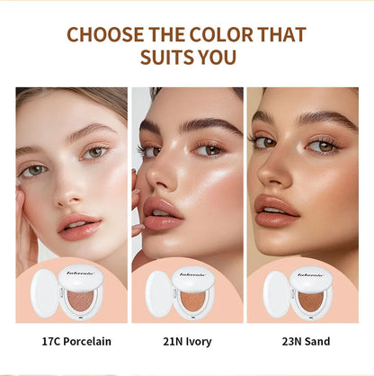 NEW Glow CC Cream Foundation Cushion – Waterproof, Long-Lasting Brightening Face Base Makeup for Women, Korean Cosmetics