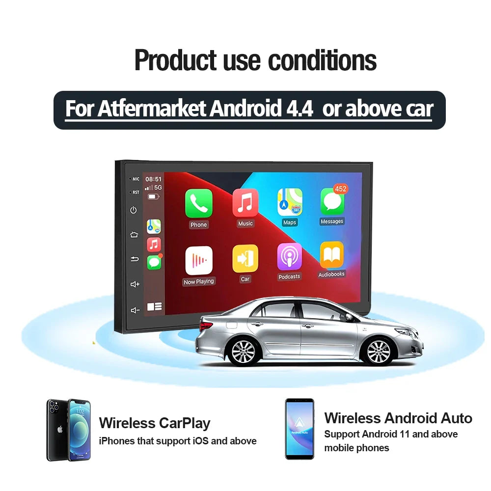 CarlinKit Wireless CarPlay & Android Auto USB Adapter – Wireless Dongle for Car Multimedia, MirrorLink, Waze & Spotify