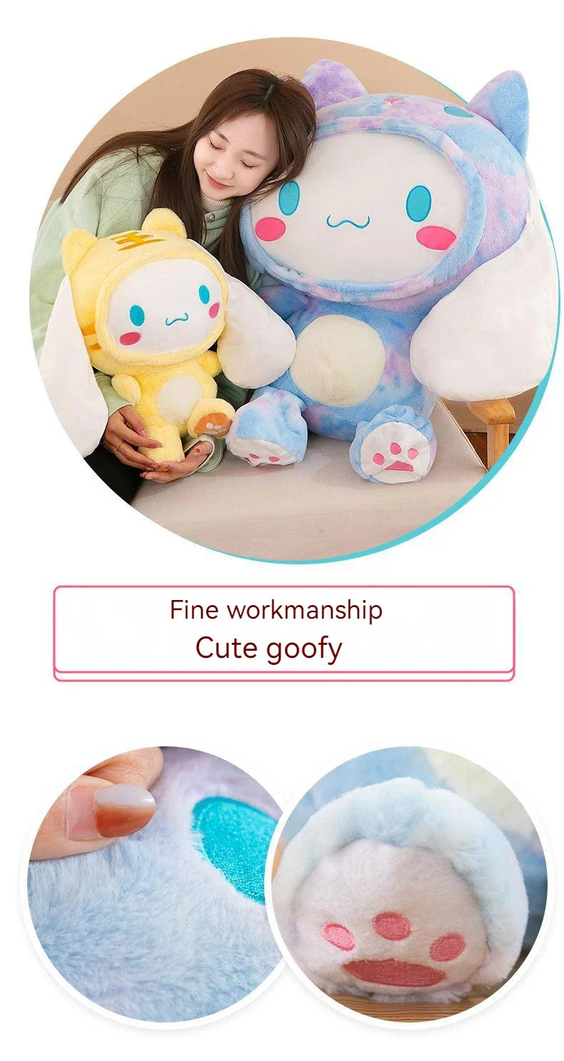 Kawaii Sanrio Cinnamoroll Plushie Toy – Heart Shaped Soft Stuffed Doll, Cute Japanese Cartoon Toy for Children's Birthday Gift