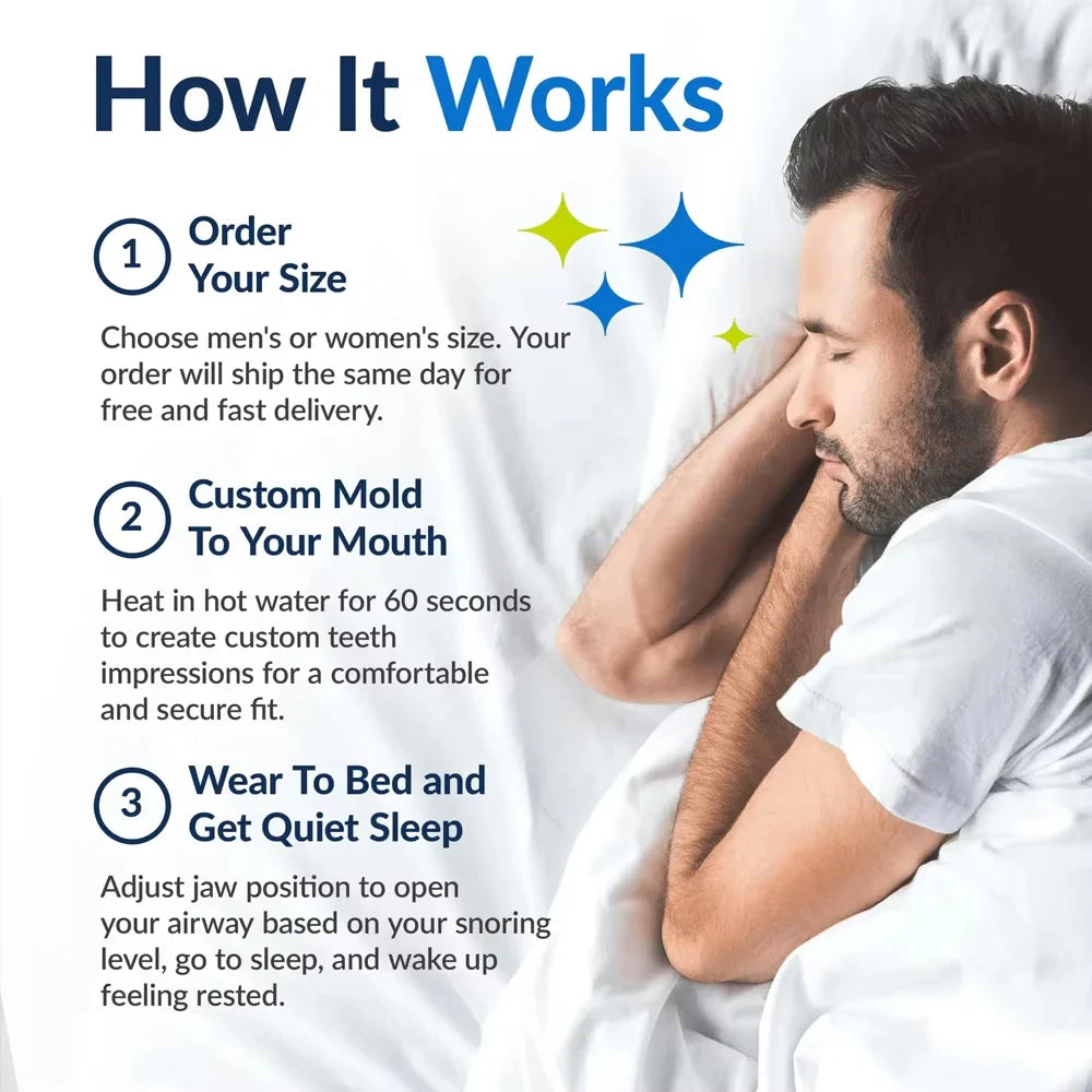 Adjustable Anti-Snoring Mouth Guard – Night Mouthpiece for Bruxism and Sleep Aid Snoring Relief