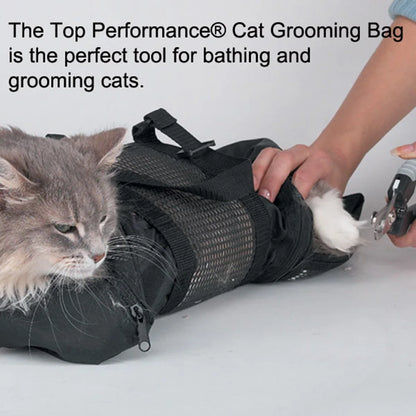 Mesh Cat Grooming & Bathing Bag – Adjustable Oxford Cloth Pet Restraint for Nail Trimming, Anti-Scratch & Bite