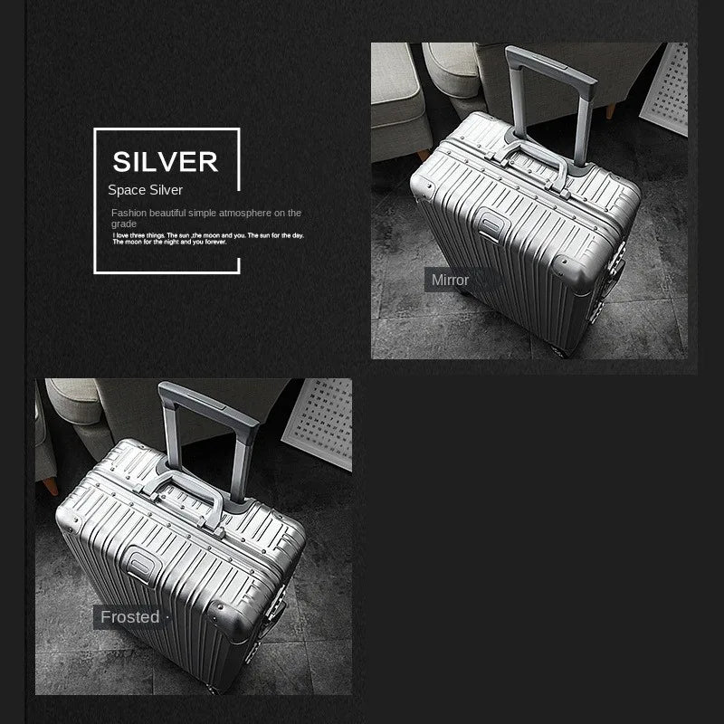Aluminum Magnesium Alloy Rolling Suitcase – Designer Carry-On & Cabin Luggage, 20/28/30 Inch Trolley Case