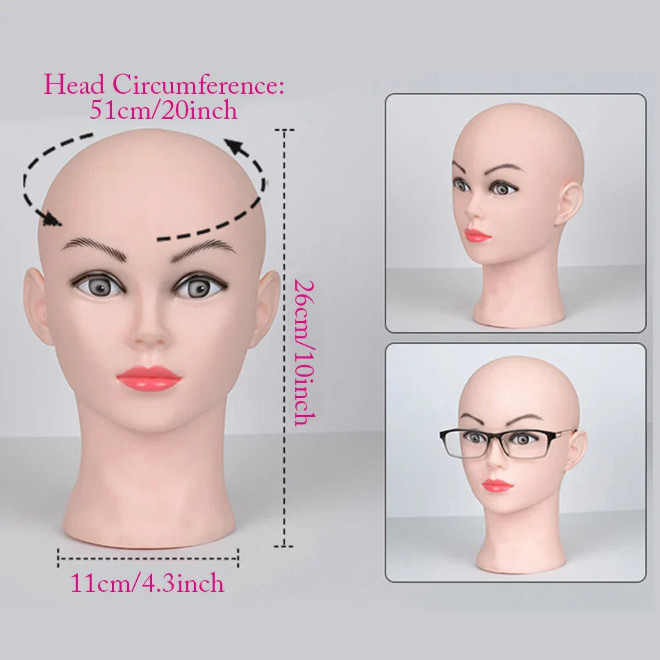 Mannequin Head Wig Stand — Adjustable Tripod Holder for Wig Making, Display, and Cosmetology Training