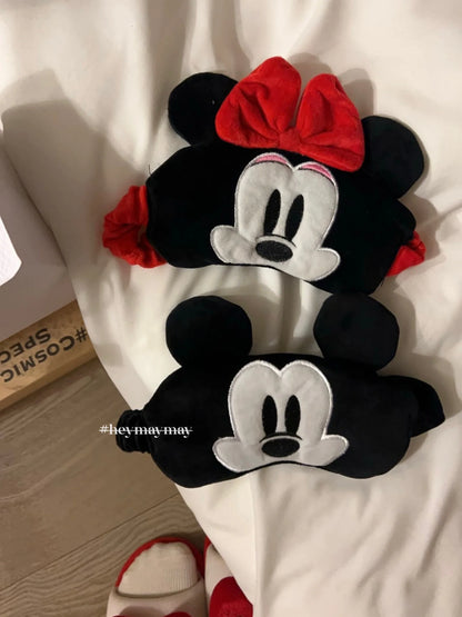 Disney Mickey Mouse Plush Eyeshade – Soft Minnie Cartoon Sleep Mask for Travel, Cute Anime-Inspired Eye Cover Gift for Comfortable Rest
