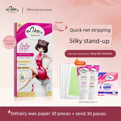 Mayllie Hair Removal Wax Paper & Depilatory Cream for Legs, Face & Body – Gentle, Temporary Hair Removal for Women