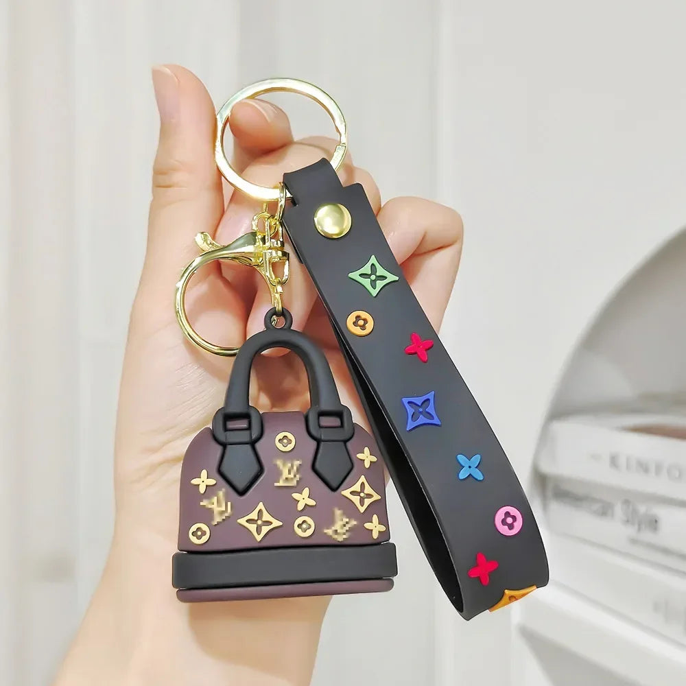 Cartoon Donkey Mini Handbag Keychain – Cute Fragrant Bag Pendant for Girls, Car Keys & Birthday Gift