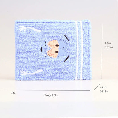 Embroidered Anime Towel Cloth Wallet – Fashionable Designer Personalized ID Card Holder