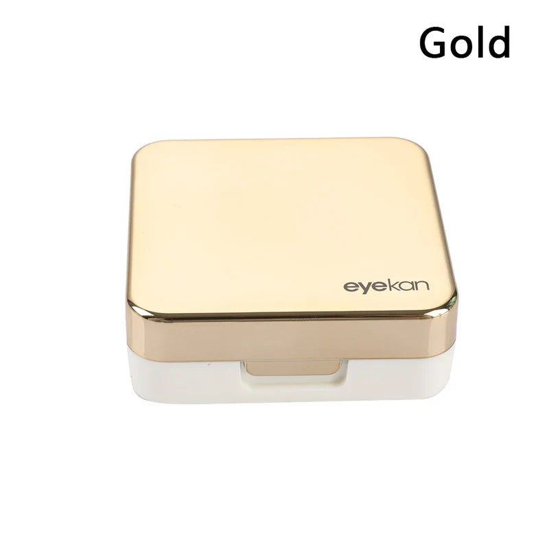 Portable Square Contact Lens Case – Travel Storage Container & Soaking Box in Solid Colors, Fashion Eye Care Accessories