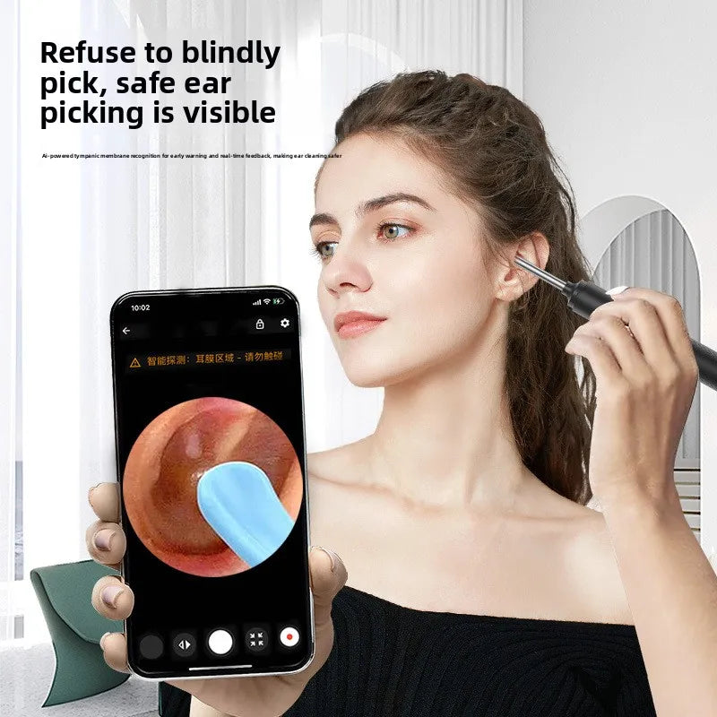 Visual Ear Wax Cleaner with Camera – Safe Earwax Removal Endoscope 5M HD Ear Cleaning Tool with LED Ear Care Inspection Device