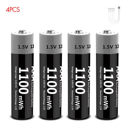 MATOV USB Rechargeable Li-ion AA 3400mWh & AAA 1100mWh 1.5V Batteries Pack