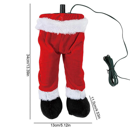 Fun Christmas Tree Leg Decoration | Plush Topper & Sticky Holiday Tree Ornament