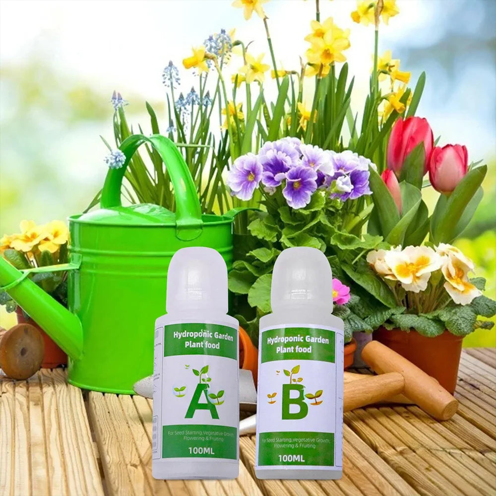 AB Two-Part Fertilizer Set – Hydroponic Plant Food for Flowers, Vegetables, and Grass Nutrients
