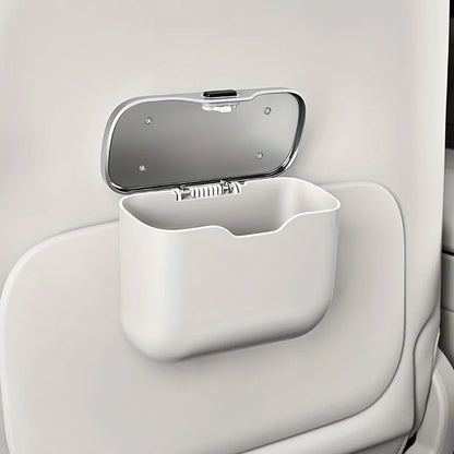 Multifunctional Car Trash Can with Lid – Hanging Storage Bin for Wet & Dry Use, Auto Interior Organizer Box Accessory