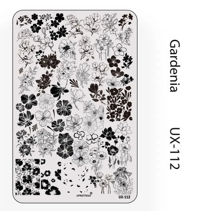 UX Serial 2 Stainless Steel Stamping Plate Template – Vintage Abstract Fabric Texture Pattern for Nail Art, Floral Lace, Xmas & Halloween Designs (UX52)