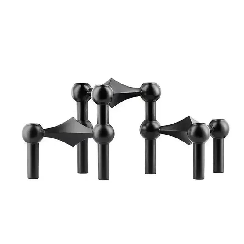 Metal Molecular Structure Candle Holder – Nordic Silver Candelabra Centerpiece for Living Room Decor & Gift