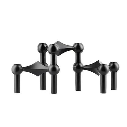 Metal Molecular Structure Candle Holder – Nordic Silver Candelabra Centerpiece for Living Room Decor & Gift