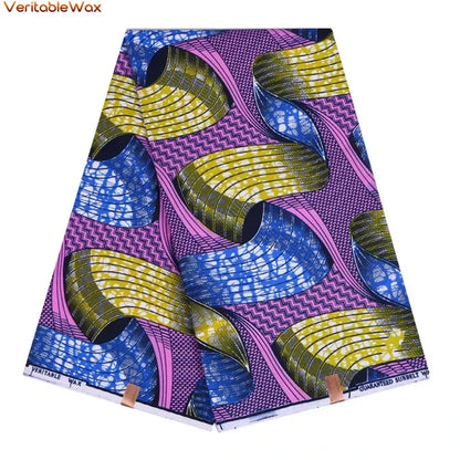 African Ankara Double Print Batik Fabric - Real Wax Patchwork Textile for DIY Sewing, Wedding Dresses & Crafts