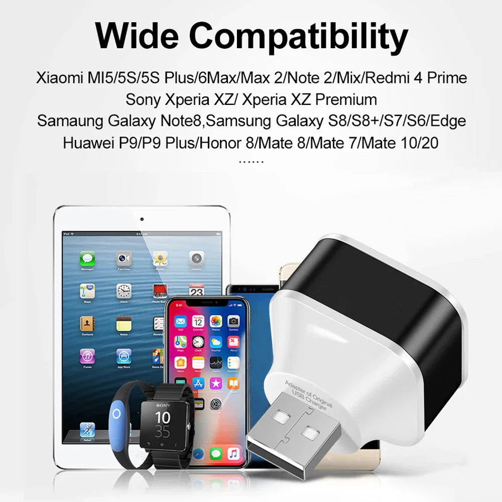 3 Port USB Adapter - 3 in 1 Multiple USB Interface Extender for Tablets, Laptops, and Auto Electronics Charger