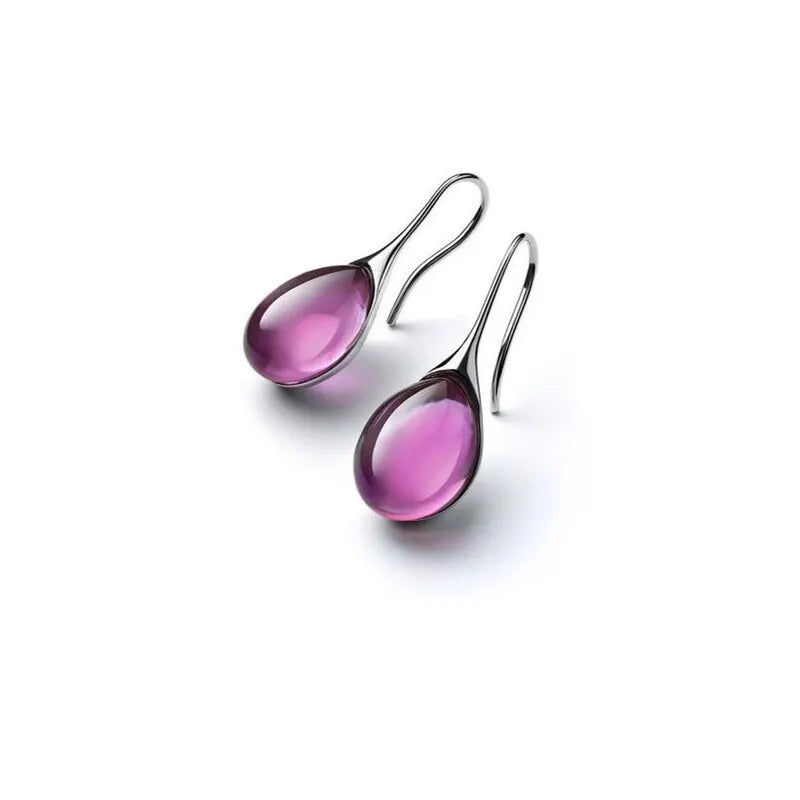 2-Piece Gold-Tone Faux Cat Eye Stone Earrings – Luxury Colorful Fashion Jewelry Set
