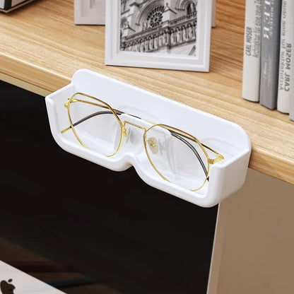 High-End Wall Mounted Glass Display Cabinet - Perforation-Free Sunglasses Storage Rack for Home Organization