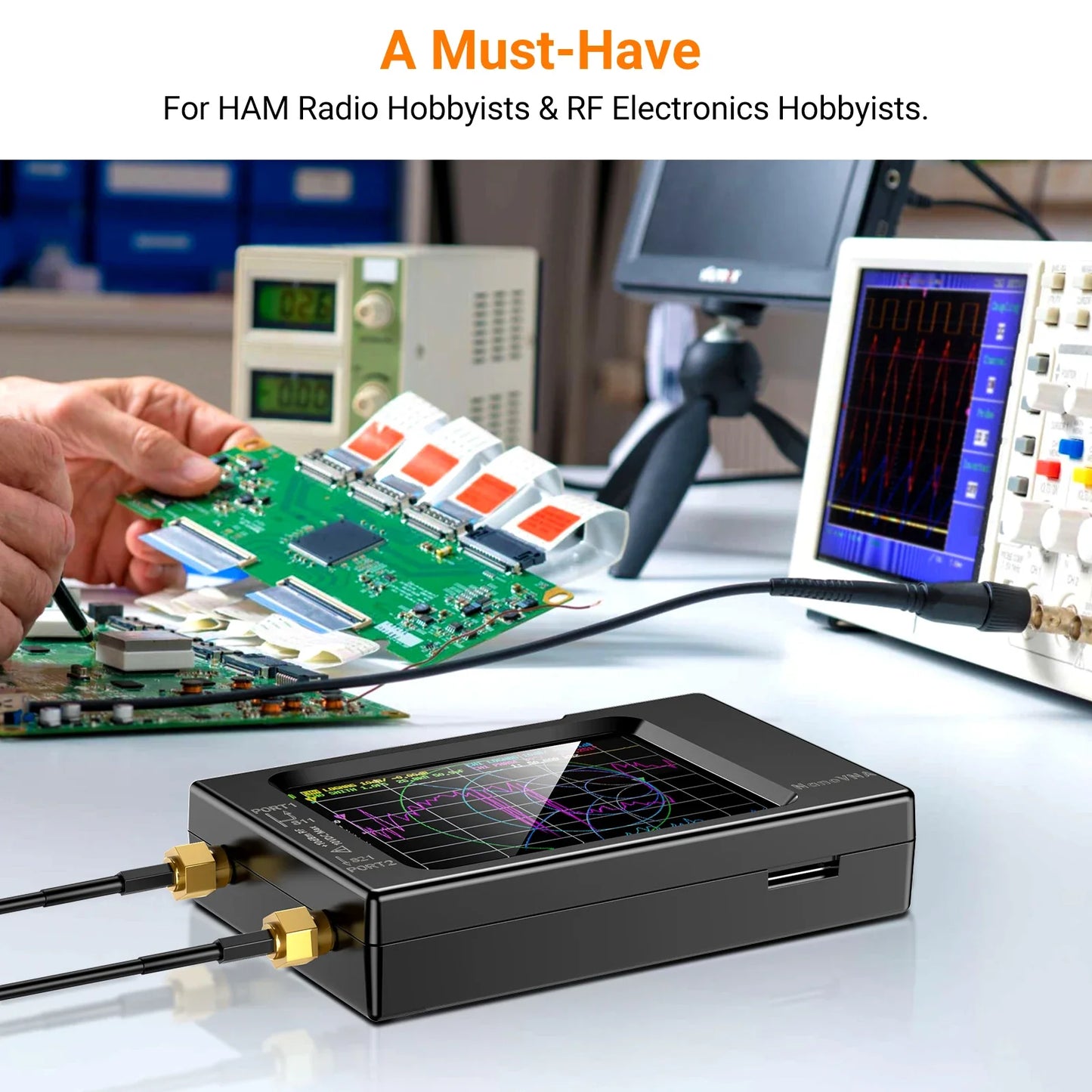 NanoVNA-H4 Spectrum Analyzer – 2.8/4" Vector Network Antenna Analyzer, 10KHz-1.5GHz, MF, HF, VHF, UHF Tuner