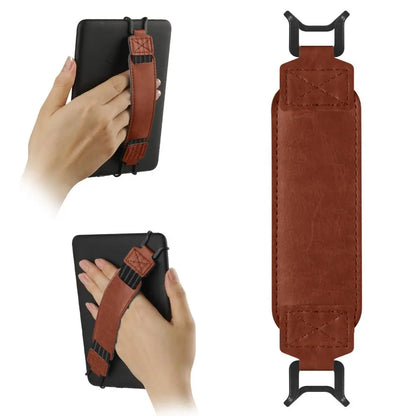 Leather Tablet Hand Strap — Elastic Anti-Drop E-Reader Holder for Kindle, iPad, Kobo, Sony, Pocketbook, Lenovo