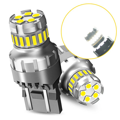AUXITO 2PCS T20 7443 LED Bulbs – No Error Red & White Brake, Backup, Reverse, DRL Parking Lights