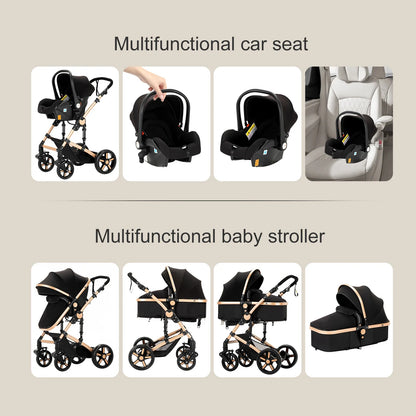 High-Quality 3-in-1 Newborn Baby Stroller — Lightweight Folding Cart with Comfort Seat & ISOFIX Safety