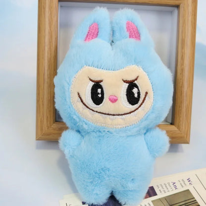 5PCS Kawaii White Labubu Plush Toys – Cute Stuffed Dolls for Kids, Pillows & Keychain Accessories