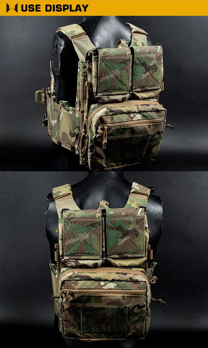 LV119 Tactical Vest Back Panel – Spiritus Systems Hunting Combat Airsoft Plate Carrier with Storage Pouch & Assault Vest Expansion Gear