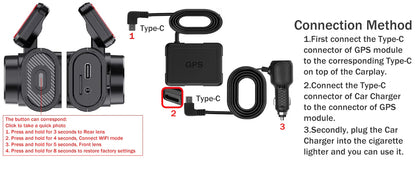 Aprilboy K6 4K WIFI Dash Cam - Front & Rear Dual Lens, 1080P Night Vision, Parking Monitor, Mini Car DVR