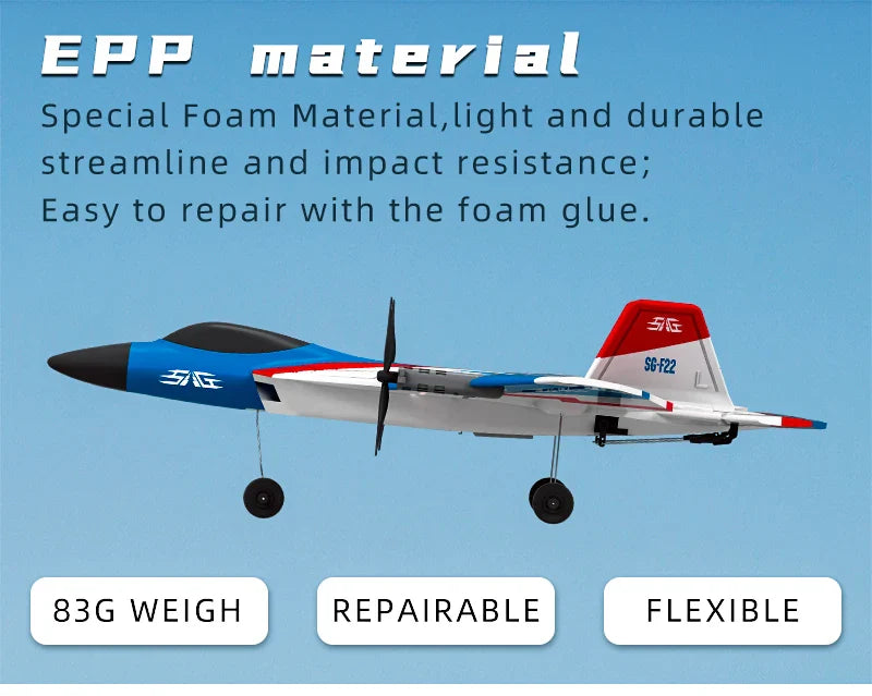 F22 RC Foam Plane – 4-Channel 6G Auto Stabilization with 4K Camera Remote Control Toy