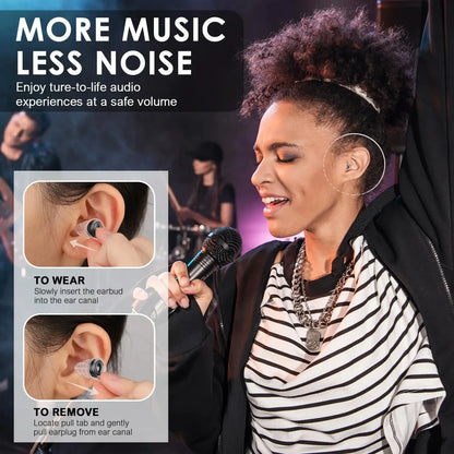 HUAK Silicone High-Fidelity Earplugs with Storage Box — Noise Protection for Concerts, Musicians, Motorcycles & Sensitive Ears
