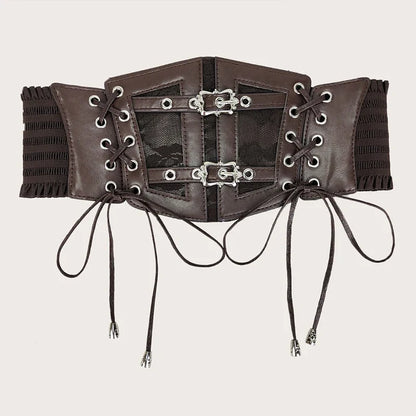 Plus Size Lace Corset Belt - Women's Elastic Stretch Goth Punk Waistband for Dresses & Outfits
