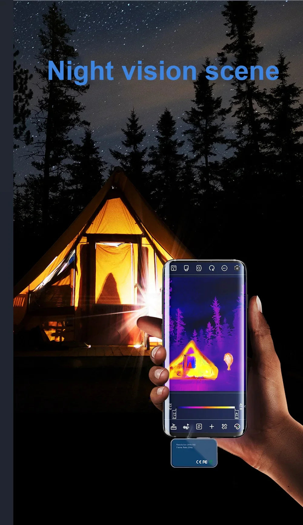 TOOLTOP T7 Android Thermal Imager – 256x192 Mobile Thermal Imaging Camera, Type-C, 25Hz for Solar Panel & Device Fault Detection