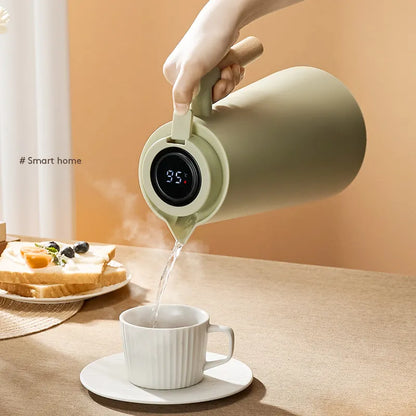 Large Capacity Insulation Kettle with Temperature Display - Household Thermos Bottle for Leakproof Insulation, One Key Temperature Display, and More