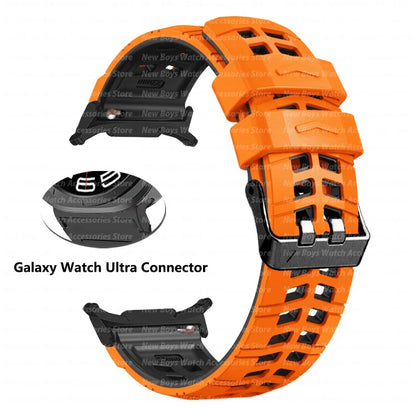 Silicone Sport Band for Samsung Galaxy Watch Ultra 47mm — No-Gap Quick Fit Curved Strap (2025 Ultra Model)