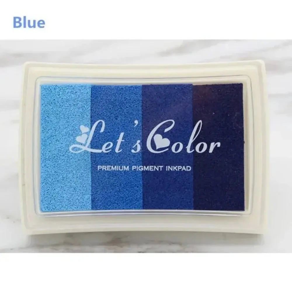 Durable Printing Ink Pad Set – Four-Color Gradient DIY Fingerprint Sponge for Creative Stationery Decoration