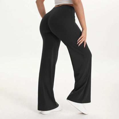 NCLAGEN SoftMotion Women’s Straight Leg Yoga Pants, Mid-Waist Gym Leggings, Naked Feel Pilates & Running Sports Trousers