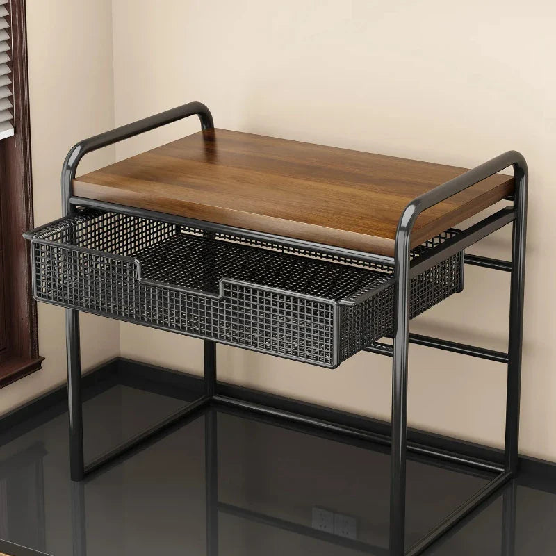 Office Printer Stand & Desktop Organizer – Foldable Multifunctional Shelf for Copier, Files & Space-Saving Storage
