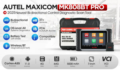 Autel MaxiCOM MK808BT PRO OBD2 Scanner – Bluetooth Car Diagnostic Code Reader, PK MK808KBT/MK808S