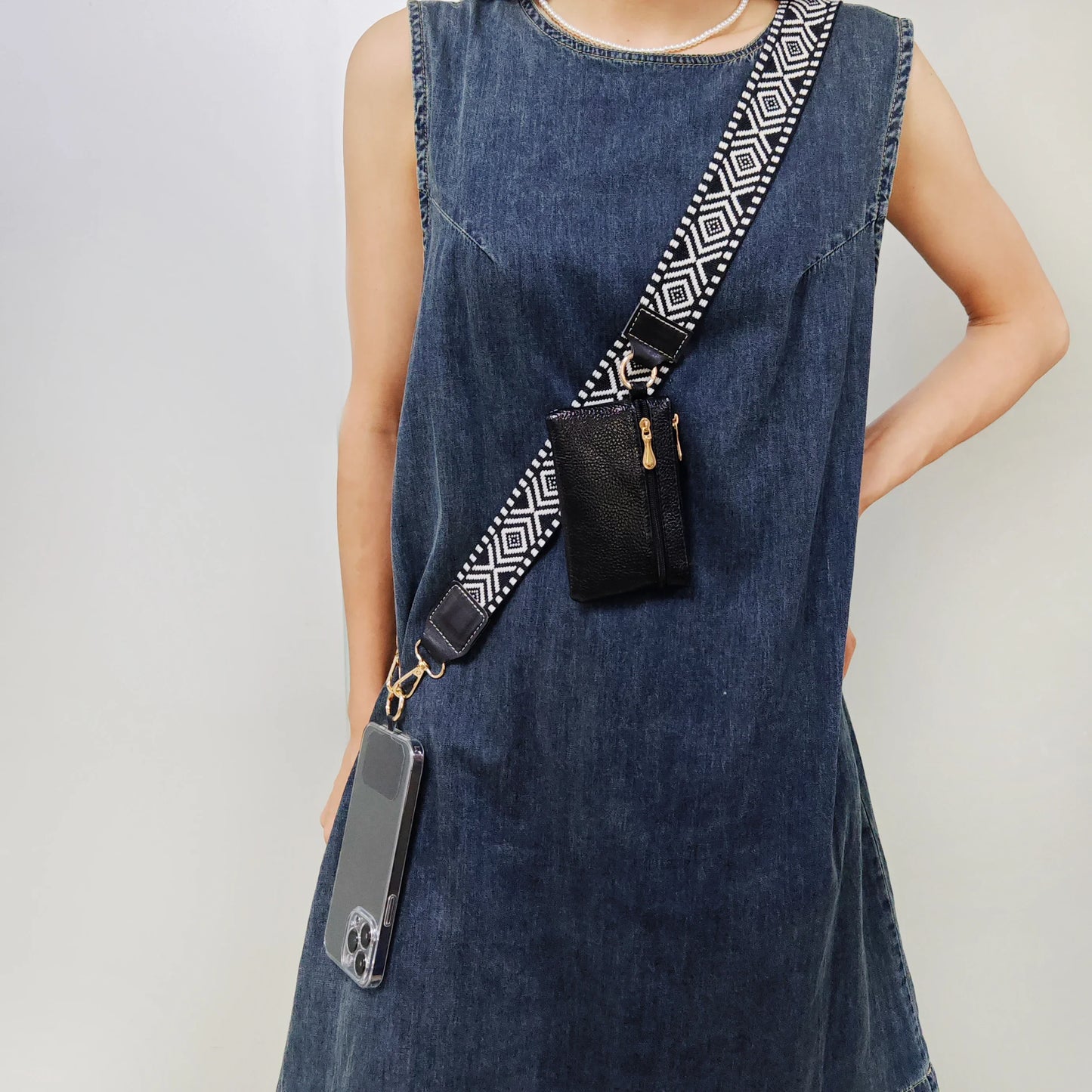 Adjustable Crossbody Mobile Phone Lanyard Strap – Anti-Lost Cell Phone Case Pendant with Zippered Wallet, Card Gasket & Coin Purse