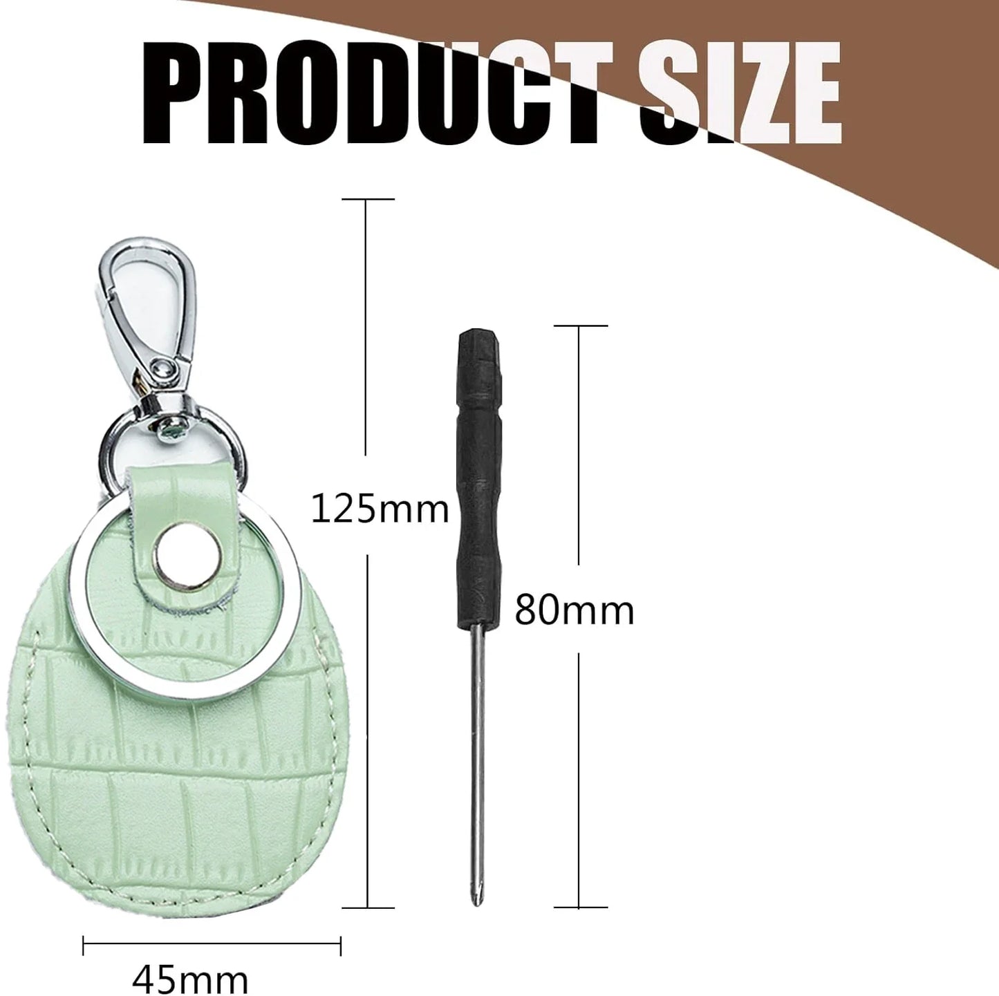 Airtag Holder Keychain — Genuine Leather Handmade Case, Scratch-Resistant Key Ring for Dog Collar & Luggage Cover