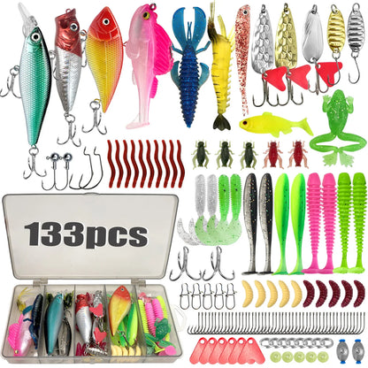83/133/193/239/409PCS Fishing Lure Kit – Multi-Layer Tackle Box Set for Trout, Pike & Bass Fishing Pro Gear Accessories
