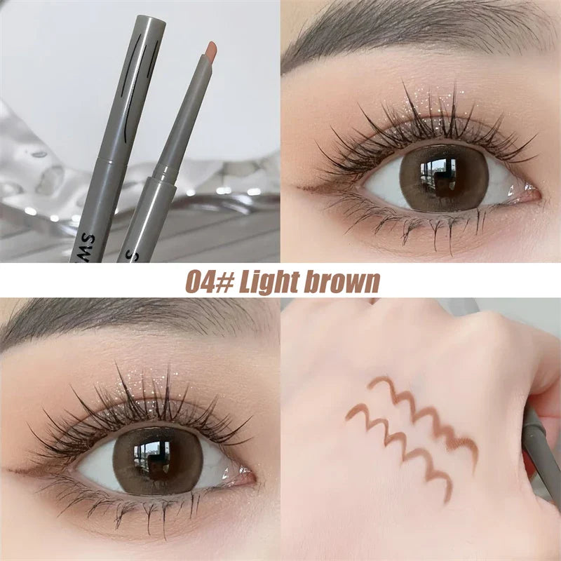 Silky Long-Lasting Waterproof Eyeliner Pencil – Natural Matte Wine Red Eye Makeup Pen