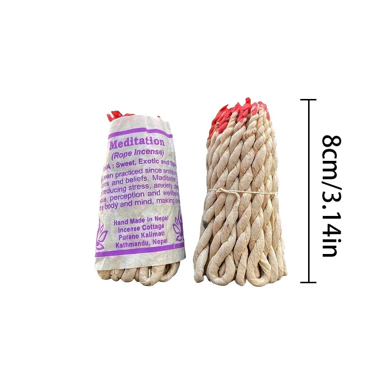40Pcs Handmade Nepal Rope Aromatherapy - White Sage, Cedar & Sandalwood Burning Fragrance for Yoga & Meditation