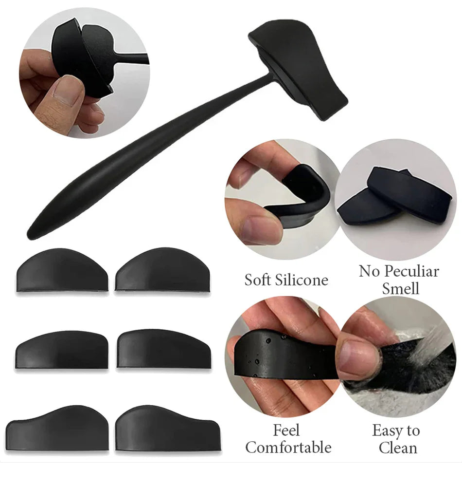 6 in 1 Crease Line Kit - Silicone Eyeliner Template for Precise Eyeshadow Cut Crease, Black Eye Makeup Stencils for Women